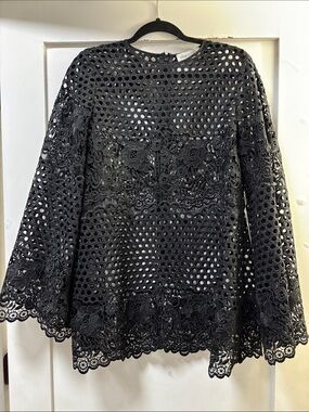 Alice McCall Black Eyelet Lace Mini Dress